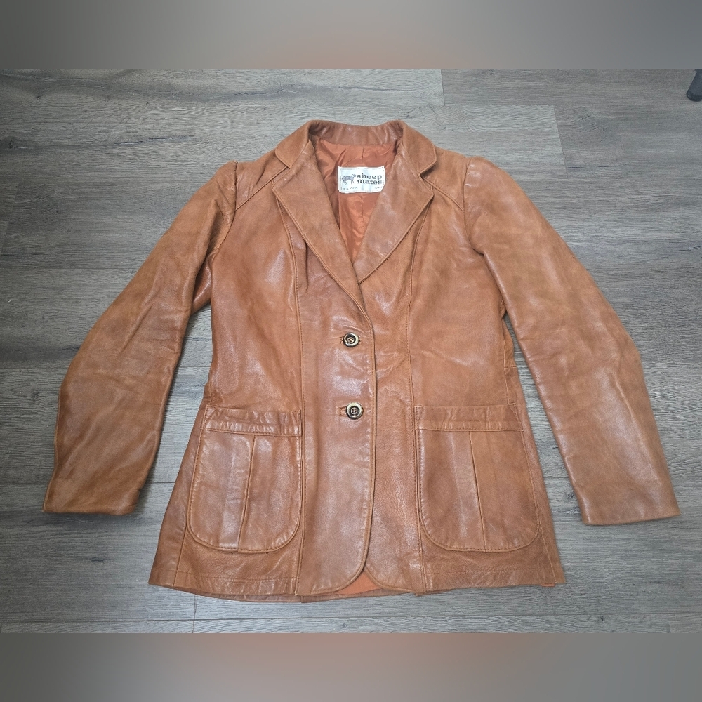 Sheep Mates Leather Womens Blazer Heritage Cottagecore Cabincore Streetwear